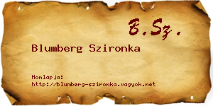 Blumberg Szironka névjegykártya